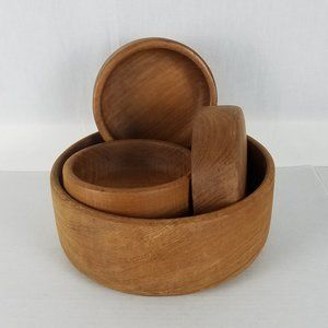 Vintage Mid Century Modern Teak  Salad Bowl Set